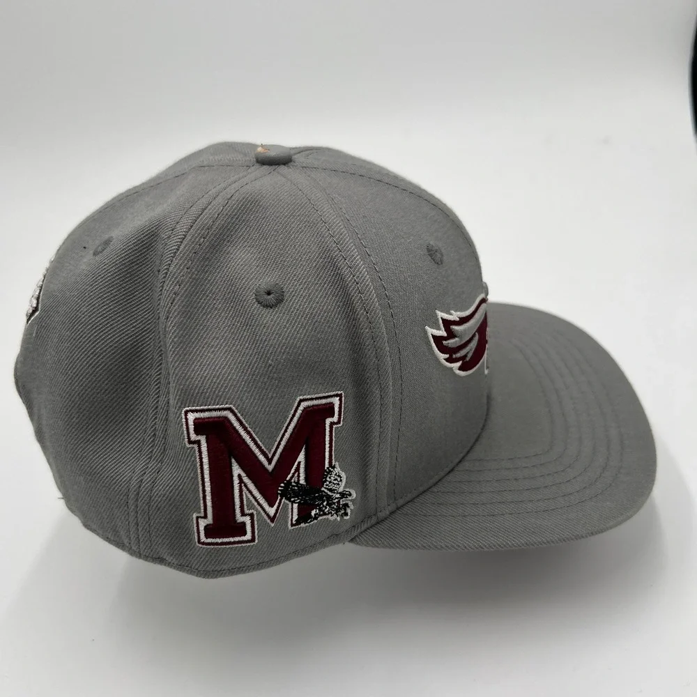 Pro Standard Maryland Eastern Shore Hawks Snapback Hat Gray Maroon Wool NEW